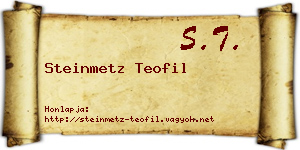 Steinmetz Teofil névjegykártya